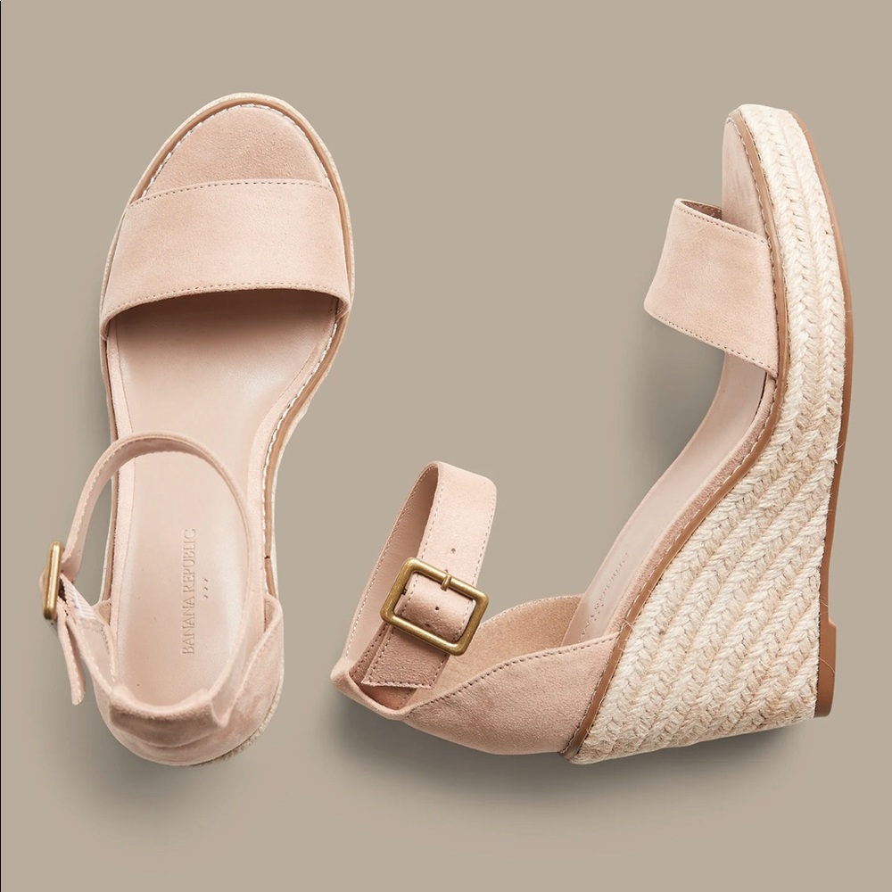 Faux Suede Espadrille,Color Blush,Size 7.